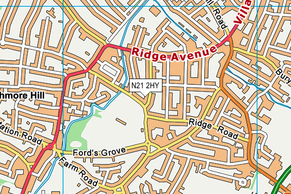 N21 2HY map - OS VectorMap District (Ordnance Survey) N21 2HY map - OS VectorMap District (Ordnance Survey)