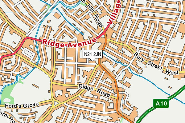 N21 2JN map - OS VectorMap District (Ordnance Survey)