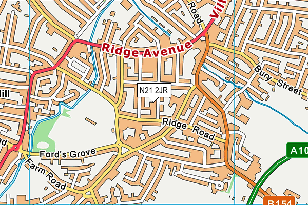 N21 2JR map - OS VectorMap District (Ordnance Survey)