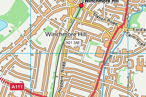N21 3AE map - OS VectorMap District (Ordnance Survey) N21 3AE map - OS VectorMap District (Ordnance Survey)