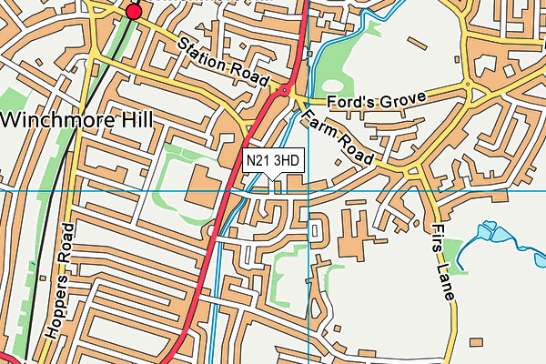N21 3HD map - OS VectorMap District (Ordnance Survey) N21 3HD map - OS VectorMap District (Ordnance Survey)