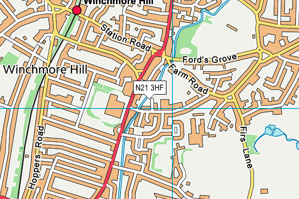 N21 3HF map - OS VectorMap District (Ordnance Survey) N21 3HF map - OS VectorMap District (Ordnance Survey)