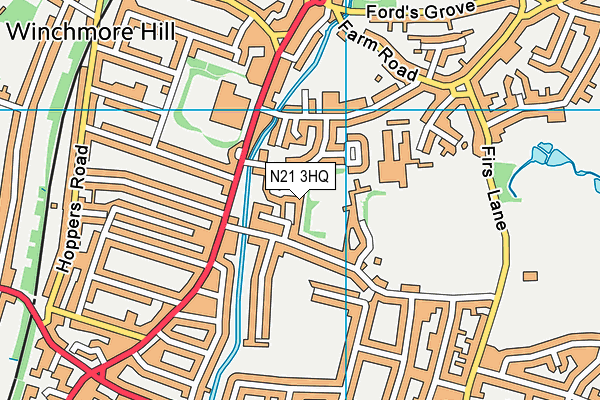 N21 3HQ map - OS VectorMap District (Ordnance Survey) N21 3HQ map - OS VectorMap District (Ordnance Survey)