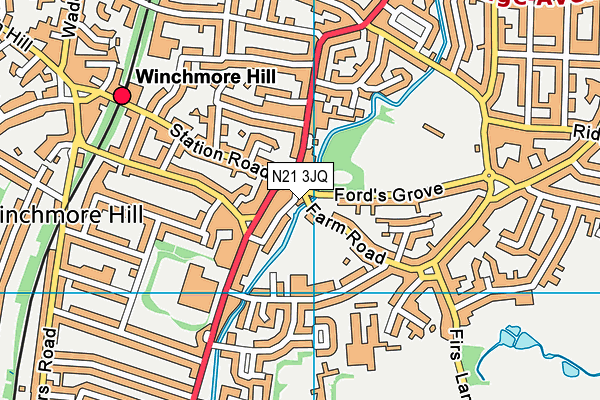 N21 3JQ map - OS VectorMap District (Ordnance Survey) N21 3JQ map - OS VectorMap District (Ordnance Survey)