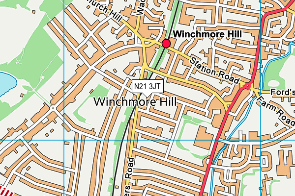 N21 3JT map - OS VectorMap District (Ordnance Survey) N21 3JT map - OS VectorMap District (Ordnance Survey)