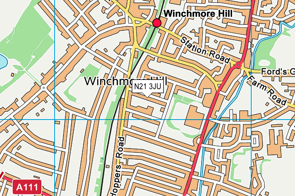N21 3JU map - OS VectorMap District (Ordnance Survey) N21 3JU map - OS VectorMap District (Ordnance Survey)