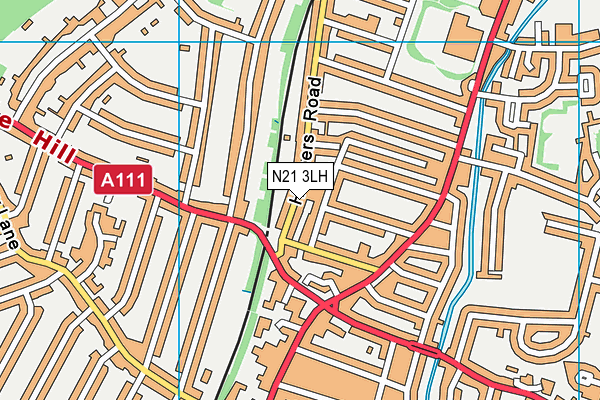 N21 3LH map - OS VectorMap District (Ordnance Survey) N21 3LH map - OS VectorMap District (Ordnance Survey)