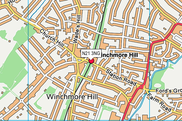 N21 3NG map - OS VectorMap District (Ordnance Survey) N21 3NG map - OS VectorMap District (Ordnance Survey)