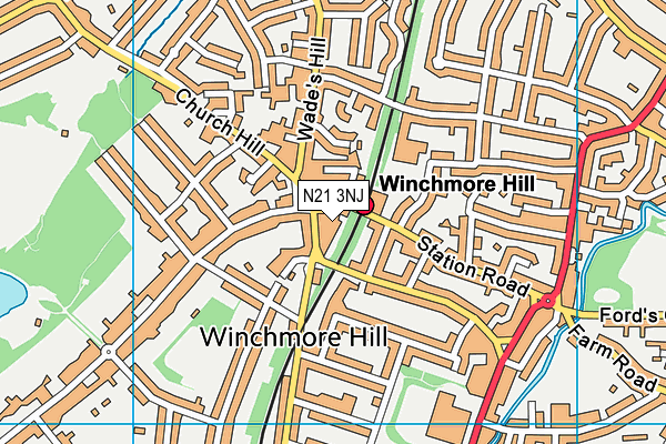 N21 3NJ map - OS VectorMap District (Ordnance Survey) N21 3NJ map - OS VectorMap District (Ordnance Survey)