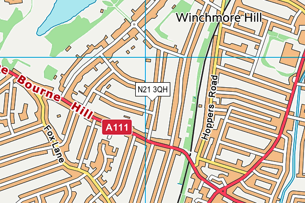 N21 3QH map - OS VectorMap District (Ordnance Survey)