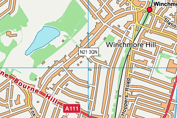N21 3QN map - OS VectorMap District (Ordnance Survey) N21 3QN map - OS VectorMap District (Ordnance Survey)