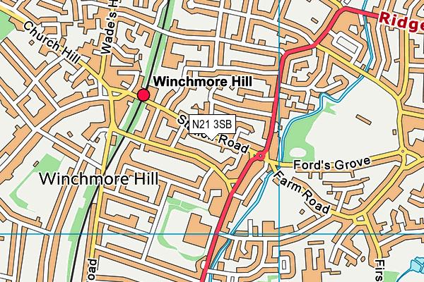N21 3SB map - OS VectorMap District (Ordnance Survey)