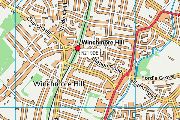 N21 9DE map - OS VectorMap District (Ordnance Survey) N21 9DE map - OS VectorMap District (Ordnance Survey)