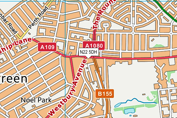 N22 5DH map - OS VectorMap District (Ordnance Survey) N22 5DH map - OS VectorMap District (Ordnance Survey)