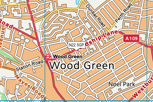 N22 5GP map - OS VectorMap District (Ordnance Survey) N22 5GP map - OS VectorMap District (Ordnance Survey)