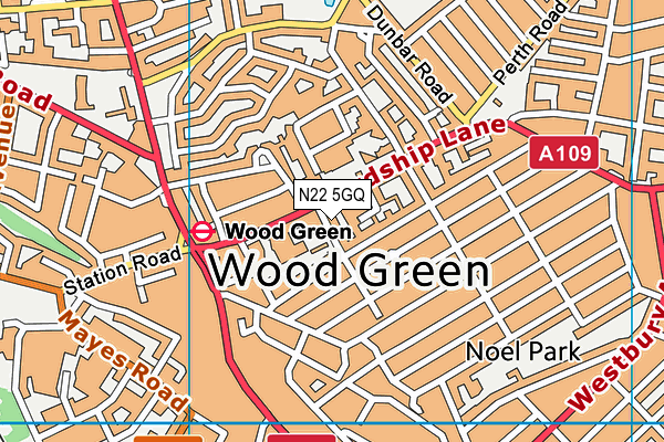 N22 5GQ map - OS VectorMap District (Ordnance Survey) N22 5GQ map - OS VectorMap District (Ordnance Survey)