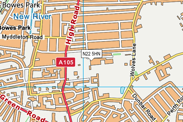 N22 5HN map - OS VectorMap District (Ordnance Survey) N22 5HN map - OS VectorMap District (Ordnance Survey)