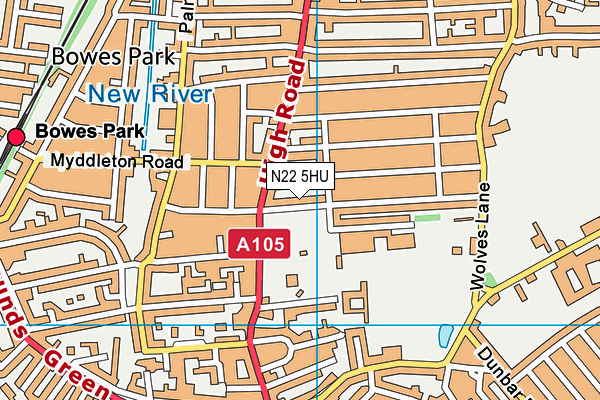 N22 5HU map - OS VectorMap District (Ordnance Survey) N22 5HU map - OS VectorMap District (Ordnance Survey)