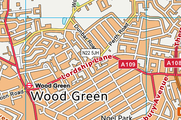 N22 5JH map - OS VectorMap District (Ordnance Survey) N22 5JH map - OS VectorMap District (Ordnance Survey)