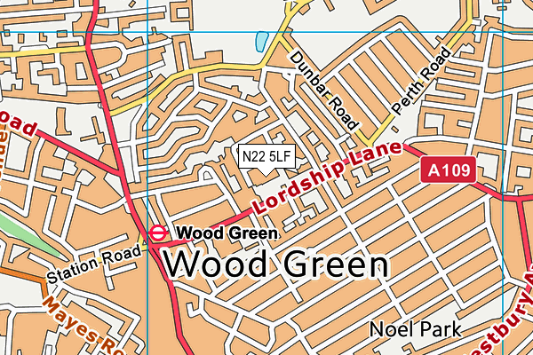 N22 5LF map - OS VectorMap District (Ordnance Survey) N22 5LF map - OS VectorMap District (Ordnance Survey)