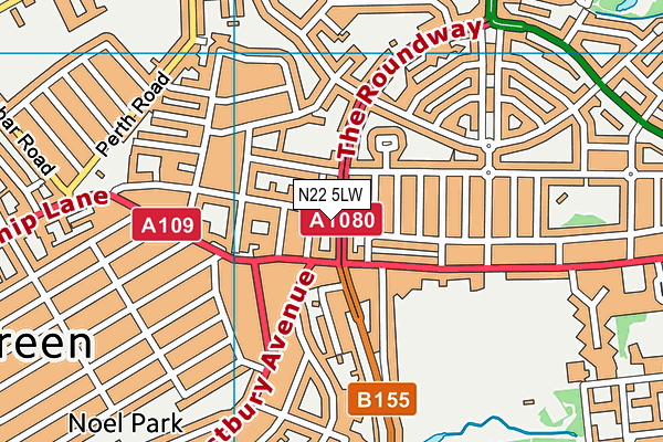 N22 5LW map - OS VectorMap District (Ordnance Survey) N22 5LW map - OS VectorMap District (Ordnance Survey)