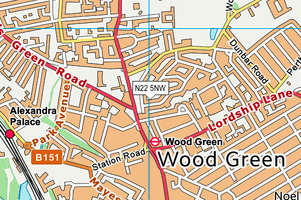 N22 5NW map - OS VectorMap District (Ordnance Survey) N22 5NW map - OS VectorMap District (Ordnance Survey)