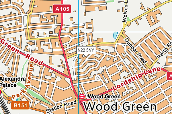 N22 5NY map - OS VectorMap District (Ordnance Survey) N22 5NY map - OS VectorMap District (Ordnance Survey)
