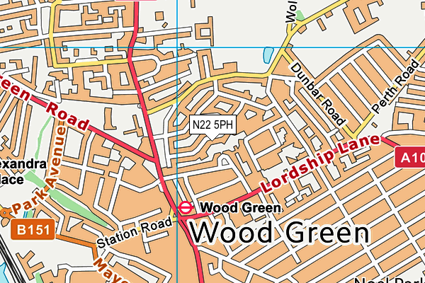 N22 5PH map - OS VectorMap District (Ordnance Survey) N22 5PH map - OS VectorMap District (Ordnance Survey)