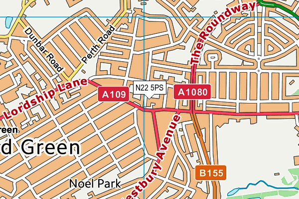 N22 5PS map - OS VectorMap District (Ordnance Survey) N22 5PS map - OS VectorMap District (Ordnance Survey)