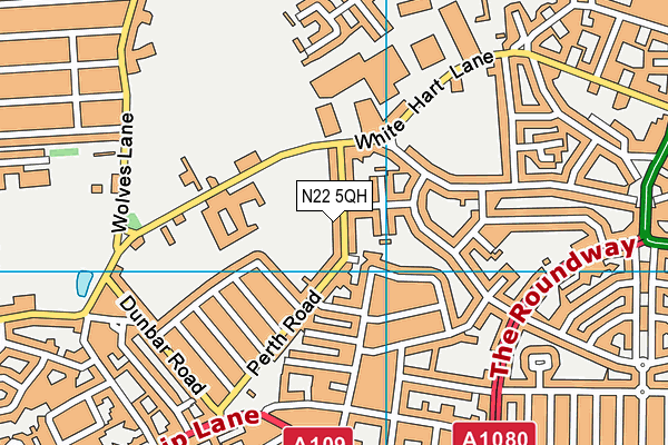 N22 5QH map - OS VectorMap District (Ordnance Survey)