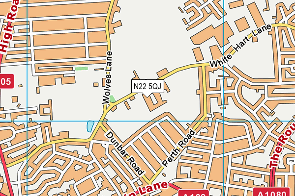 N22 5QJ map - OS VectorMap District (Ordnance Survey) N22 5QJ map - OS VectorMap District (Ordnance Survey)