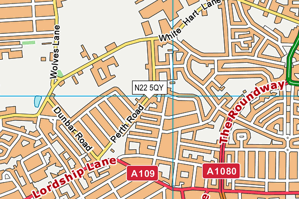N22 5QY map - OS VectorMap District (Ordnance Survey) N22 5QY map - OS VectorMap District (Ordnance Survey)