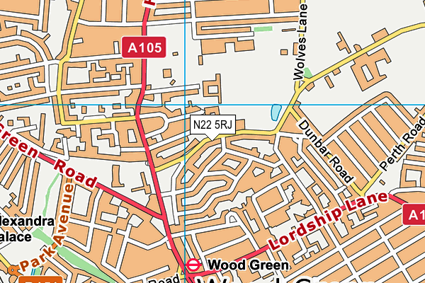 N22 5RJ map - OS VectorMap District (Ordnance Survey) N22 5RJ map - OS VectorMap District (Ordnance Survey)