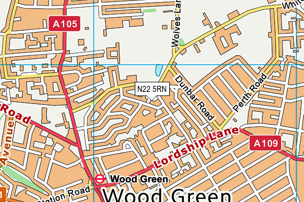 N22 5RN map - OS VectorMap District (Ordnance Survey) N22 5RN map - OS VectorMap District (Ordnance Survey)
