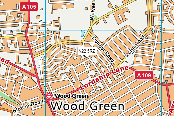 N22 5RZ map - OS VectorMap District (Ordnance Survey) N22 5RZ map - OS VectorMap District (Ordnance Survey)