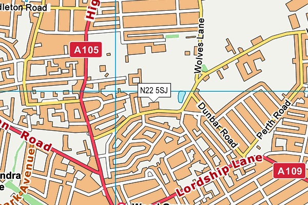 N22 5SJ map - OS VectorMap District (Ordnance Survey) N22 5SJ map - OS VectorMap District (Ordnance Survey)