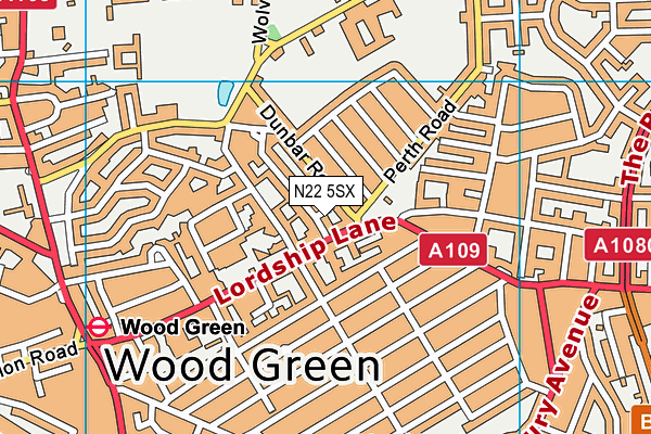 N22 5SX map - OS VectorMap District (Ordnance Survey) N22 5SX map - OS VectorMap District (Ordnance Survey)