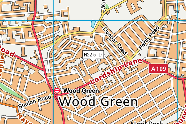N22 5TD map - OS VectorMap District (Ordnance Survey) N22 5TD map - OS VectorMap District (Ordnance Survey)