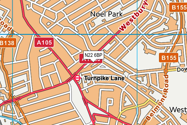 N22 6BP map - OS VectorMap District (Ordnance Survey) N22 6BP map - OS VectorMap District (Ordnance Survey)
