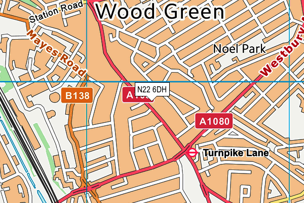 N22 6DH map - OS VectorMap District (Ordnance Survey) N22 6DH map - OS VectorMap District (Ordnance Survey)