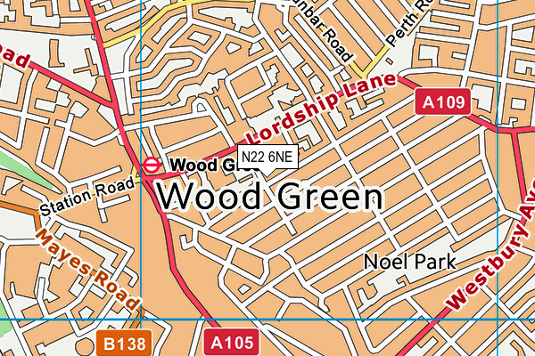 N22 6NE map - OS VectorMap District (Ordnance Survey) N22 6NE map - OS VectorMap District (Ordnance Survey)