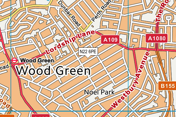 N22 6PE map - OS VectorMap District (Ordnance Survey) N22 6PE map - OS VectorMap District (Ordnance Survey)