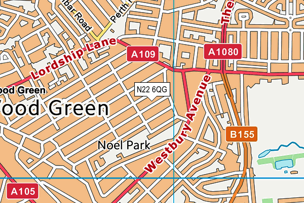 N22 6QG map - OS VectorMap District (Ordnance Survey) N22 6QG map - OS VectorMap District (Ordnance Survey)