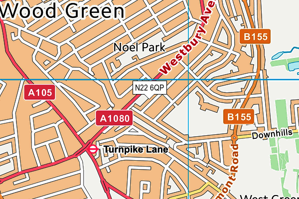 N22 6QP map - OS VectorMap District (Ordnance Survey) N22 6QP map - OS VectorMap District (Ordnance Survey)