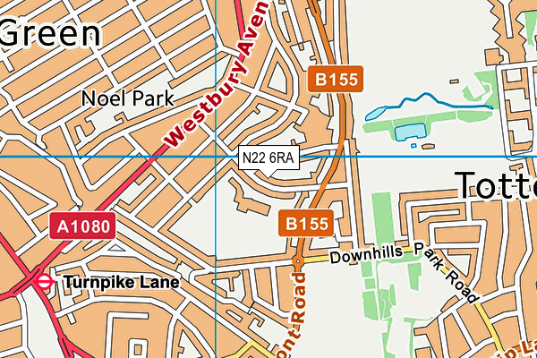 N22 6RA map - OS VectorMap District (Ordnance Survey) N22 6RA map - OS VectorMap District (Ordnance Survey)