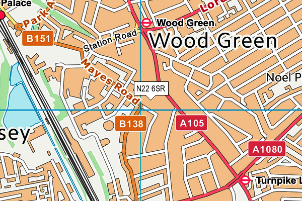 N22 6SR map - OS VectorMap District (Ordnance Survey) N22 6SR map - OS VectorMap District (Ordnance Survey)