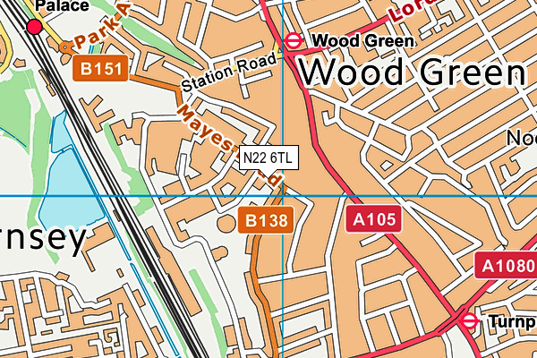 N22 6TL map - OS VectorMap District (Ordnance Survey) N22 6TL map - OS VectorMap District (Ordnance Survey)