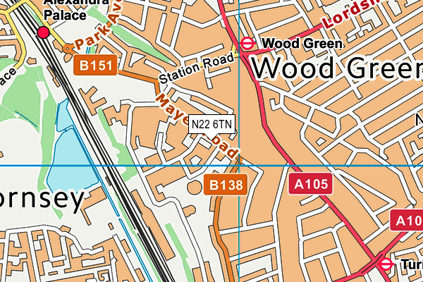 N22 6TN map - OS VectorMap District (Ordnance Survey) N22 6TN map - OS VectorMap District (Ordnance Survey)