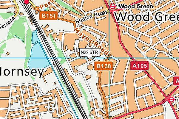 N22 6TR map - OS VectorMap District (Ordnance Survey) N22 6TR map - OS VectorMap District (Ordnance Survey)