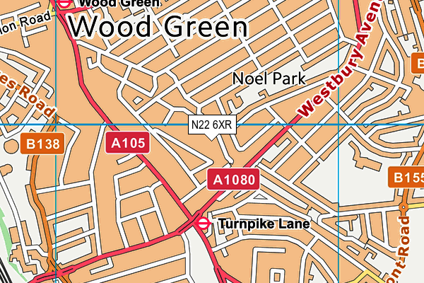 N22 6XR map - OS VectorMap District (Ordnance Survey) N22 6XR map - OS VectorMap District (Ordnance Survey)